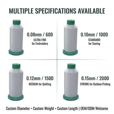 0.10mm 0.12mm 0.14mm 0.15mm 0.16mm 0.18mm 0.20mm 폴리아미드 모노필라멘트사 폴리아미드 모노사 자수 장치용
